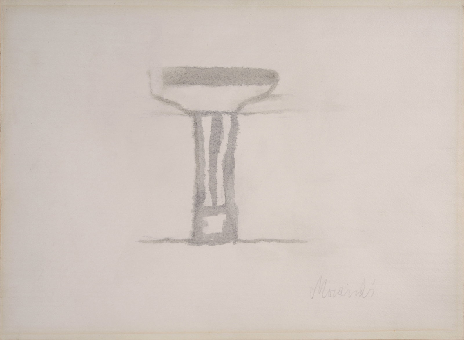 Giorgio Morandi (Bologna, 1890 - 1964) - Bottiglie e vaso, 1944: Acquerello su carta, cm. 25x34. Firma e data in basso a destra.?