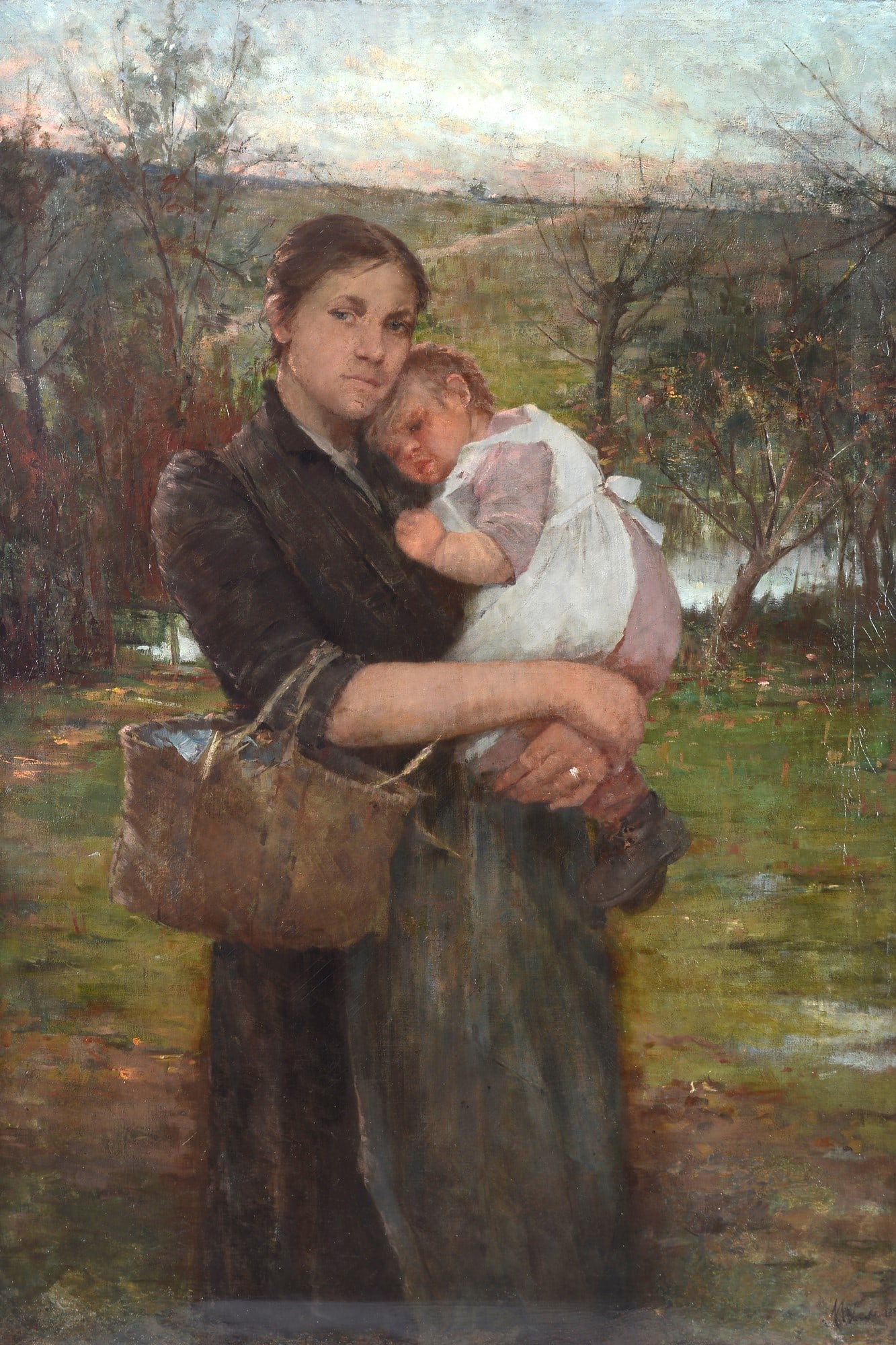 Alessandro Milesi (Venezia, 1856 - 1945) - Madre e figlia, 1883 (1 of 3)
