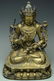 A LARGE MING GILT BRONZE GREEN TARA 15TH C - 15