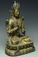 A LARGE MING GILT BRONZE GREEN TARA 15TH C - 2