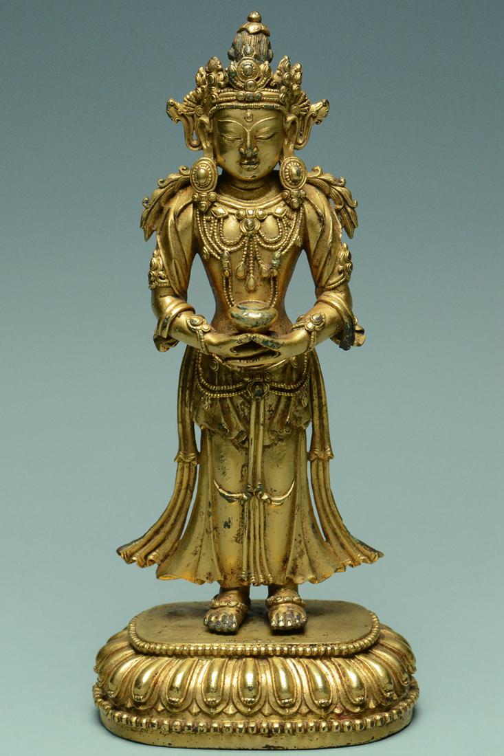 GILT BRONZE AVALOKITESHVARA YONGLE MARK & PERIOD (1 of 18)