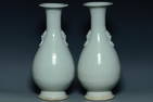 A PAIR OF YUAN DYNASTY QINGBAI VASES