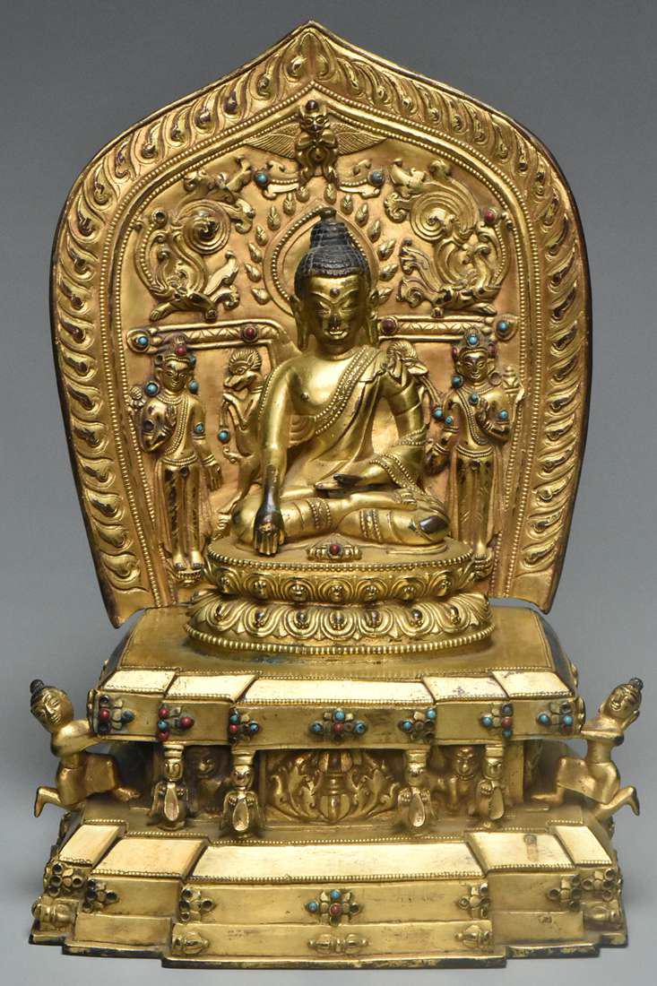 A MING DYNASTY GILT BRONZE FIGURE OF BUDDHA (1 of 11)