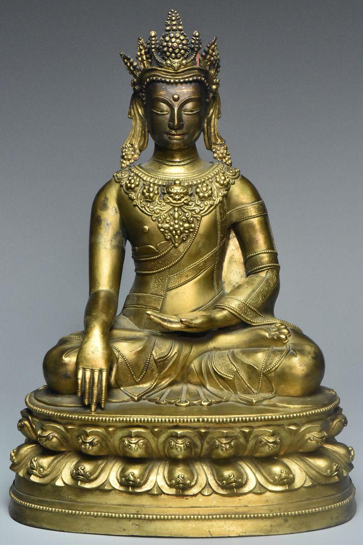 A MING DYNASTY GILT BRONZE FIGURE OF TARA (1 of 11)