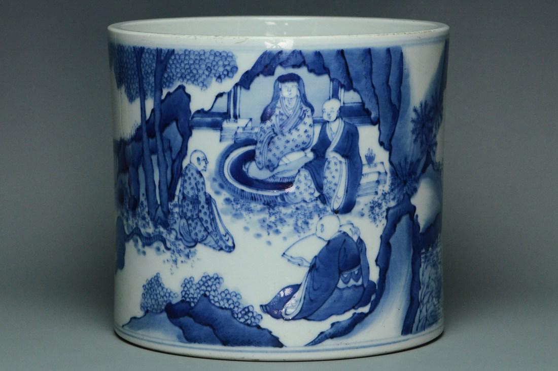A QING DYNASTY BRUSH POT KANGXI MARK AND PERIOD (1 of 11)