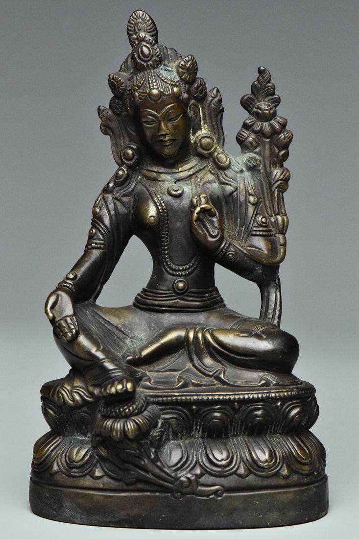 A MING DYNASTY BRONZE FIGURE OF TARA (1 of 14)