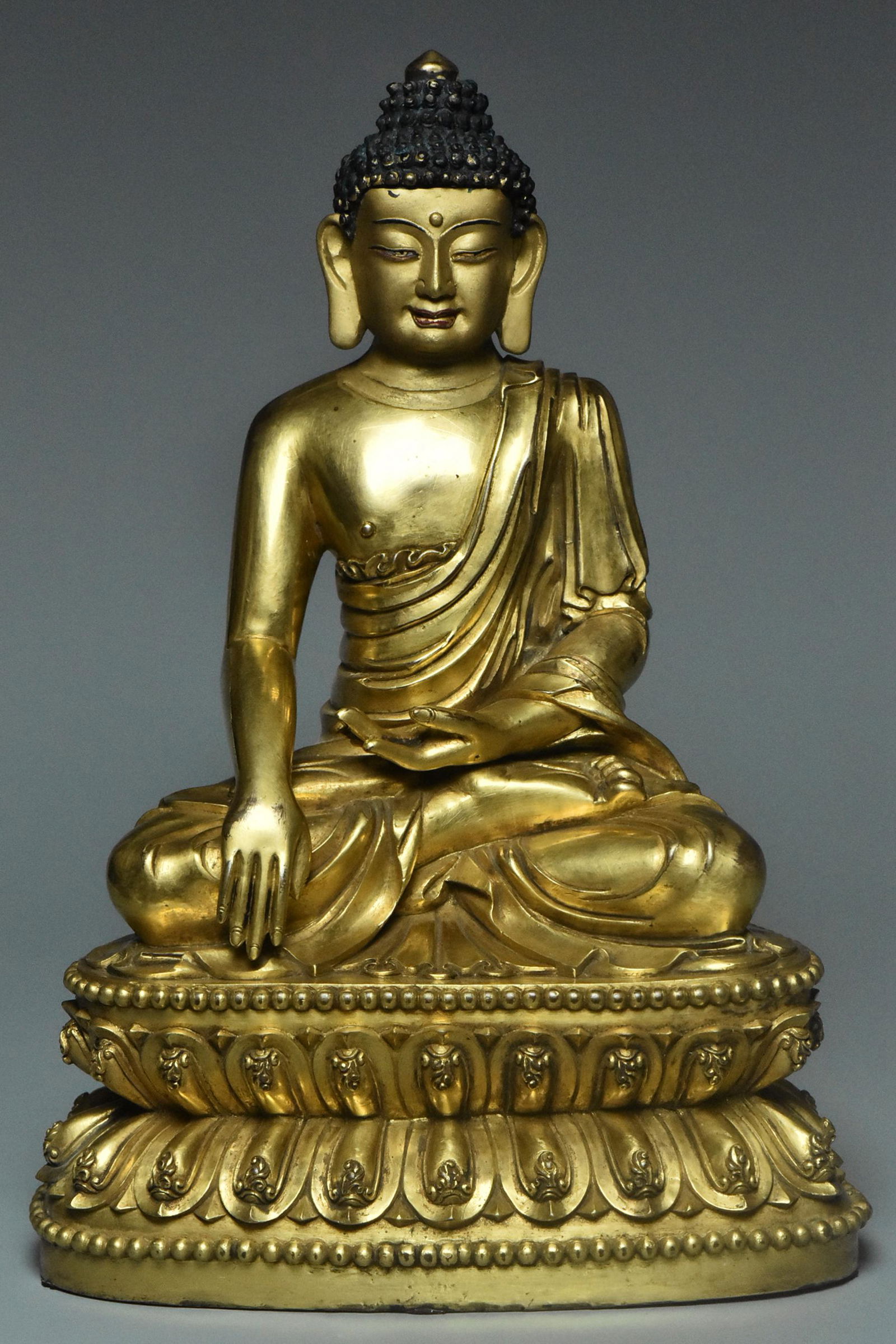A MING GILT BRONZE BUDDHA YONGLE MARK AND PERIOD (1 of 15)