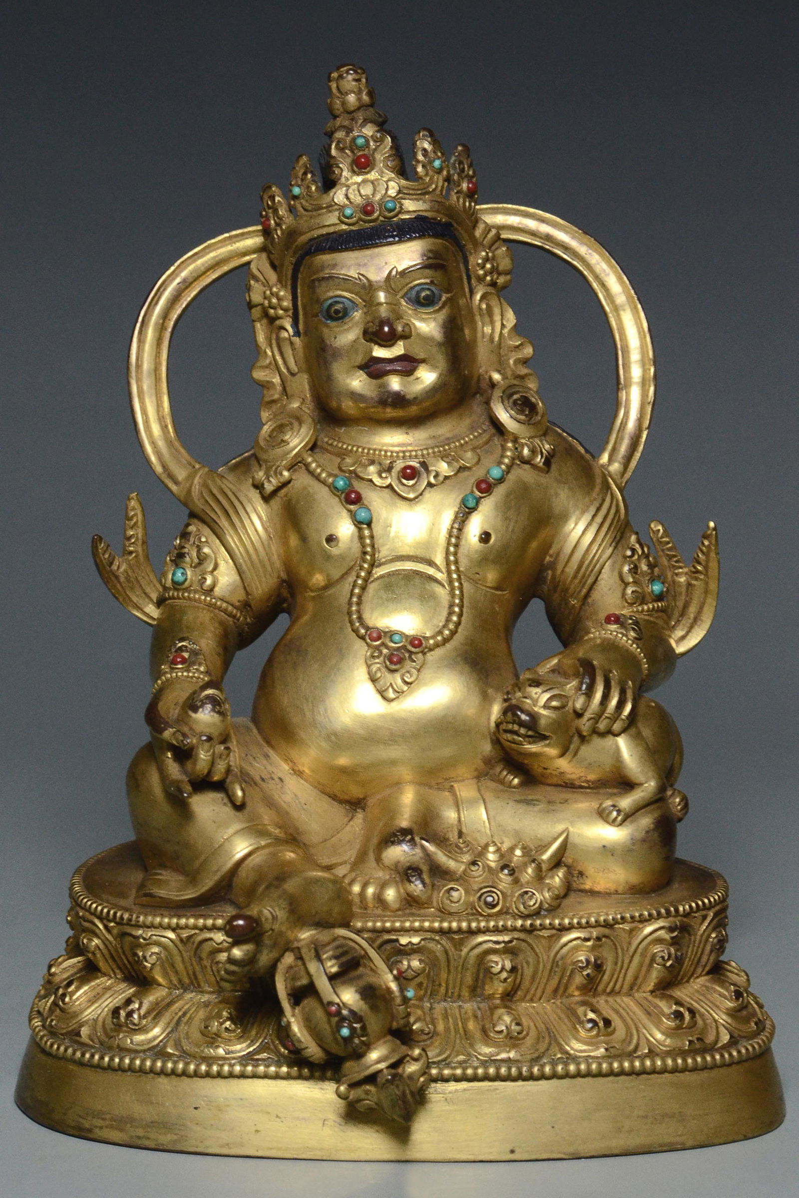A MING DYNASTY GILT BRONZE FIGURE OF MAHAKALA (1 of 12)