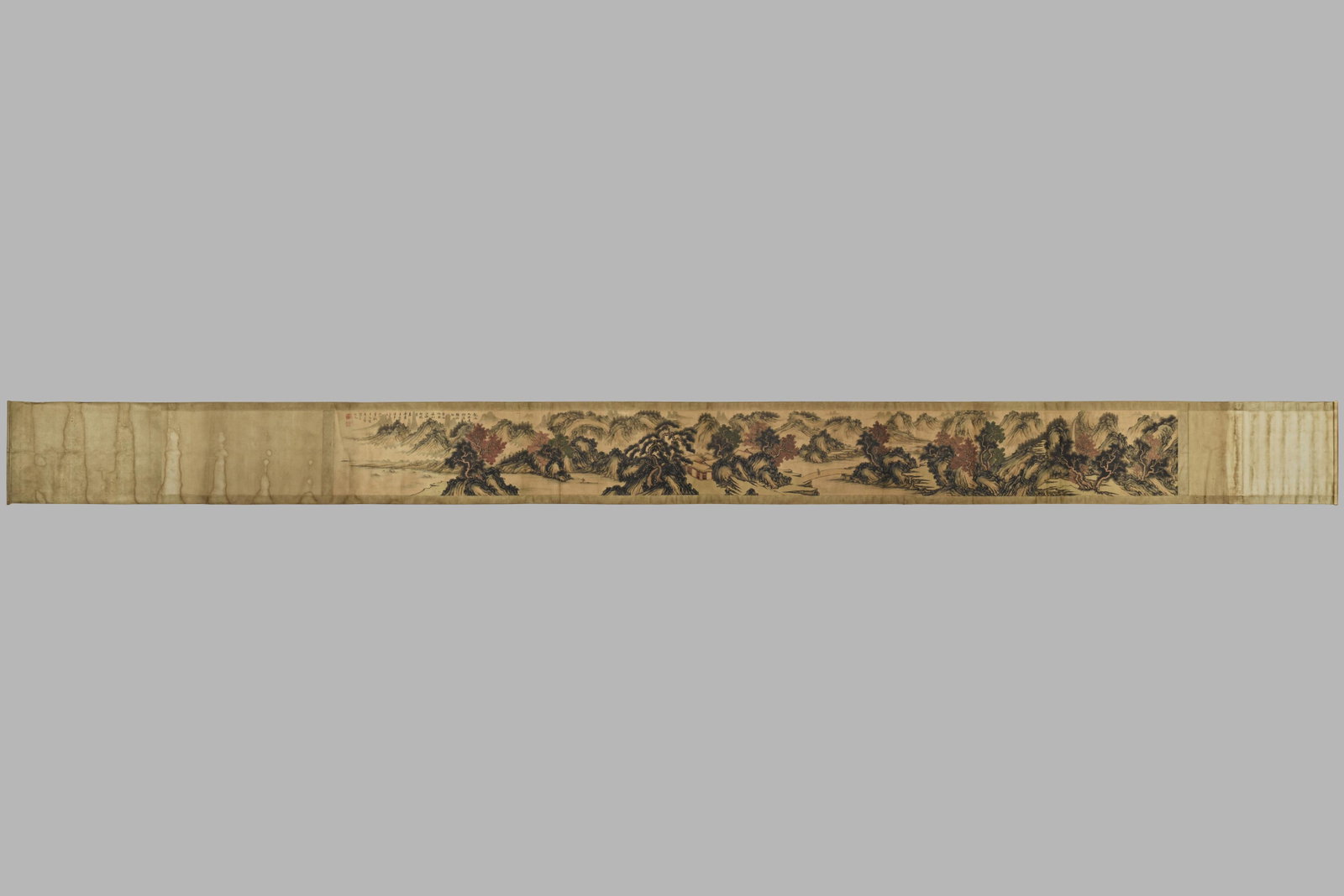 HUANG GONG WANG(1269-1354), LONG SCROLL PAINTING: Huang Gong Wang(1269-1354), Long Scroll Painting on Paper. Dimensions: 211 x 16 1/4 in. High resolution pictures can be found at https://file.ac/7dumqMABVCs/
