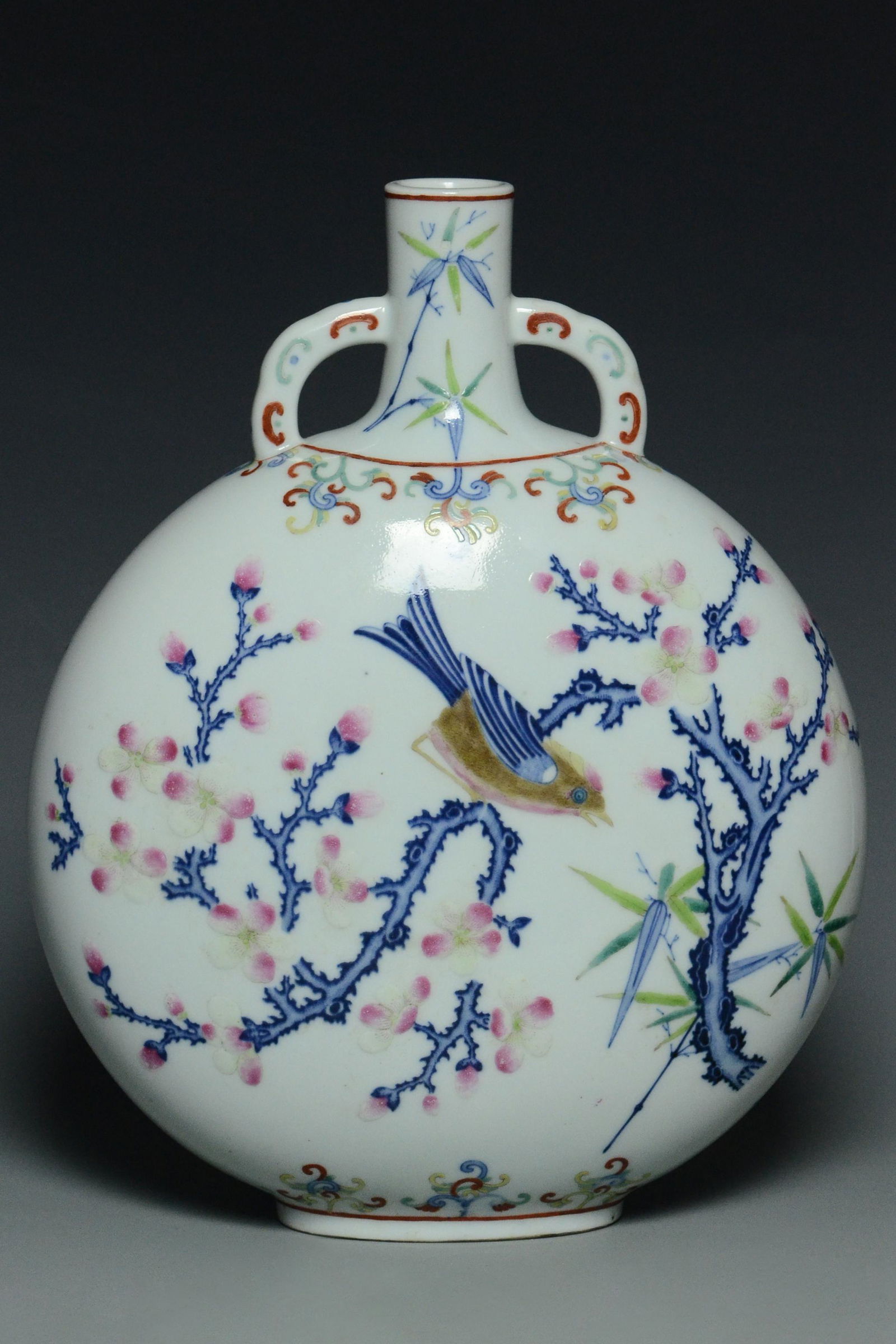 FAMILLE ROSE MOON FLASK QIANLONG MARK AND PERIOD (1 of 13)