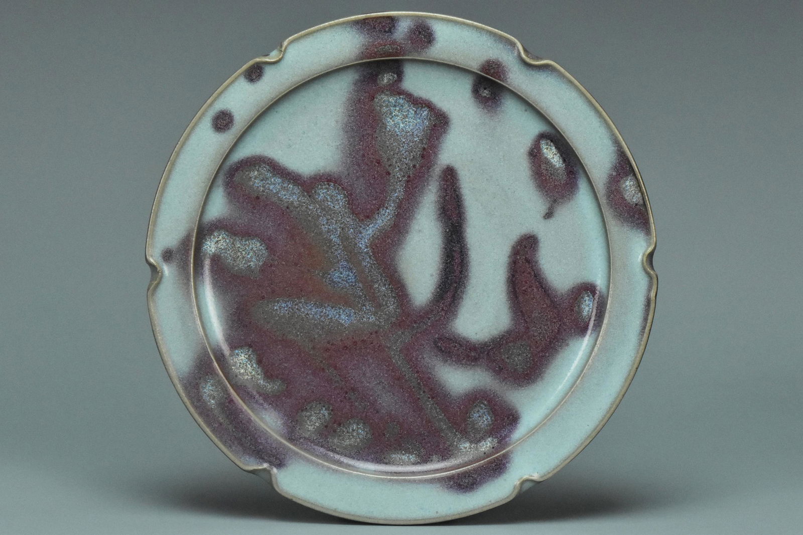 SONG DYNASTY JUNYAO PURPLE SPLASHED FOLIATE DISH (1 of 17)