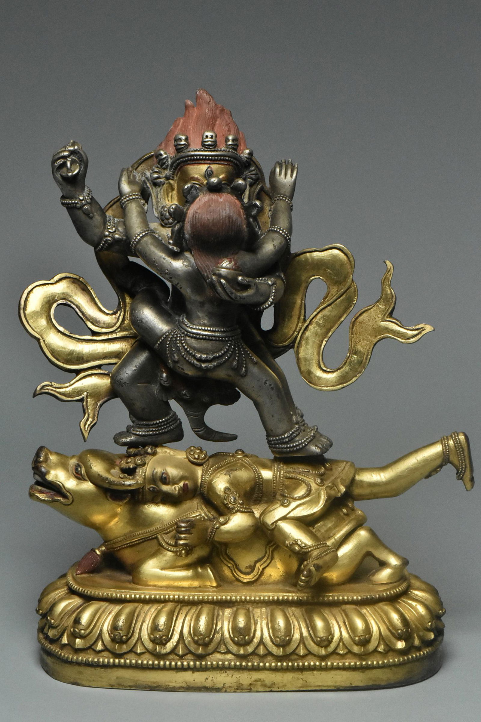 MING DYNASTY SILVER AND GILT BRONZE CHAKRASAMVARA (1 of 16)