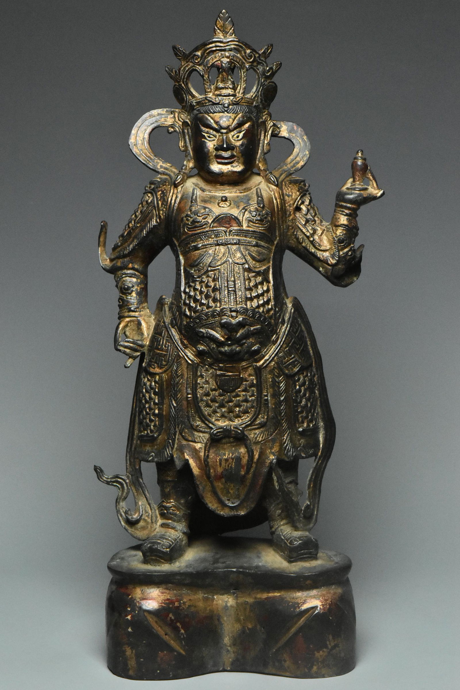 A MING DYNASTY GILT-LACQUERED BRONZE WEITUO (1 of 16)