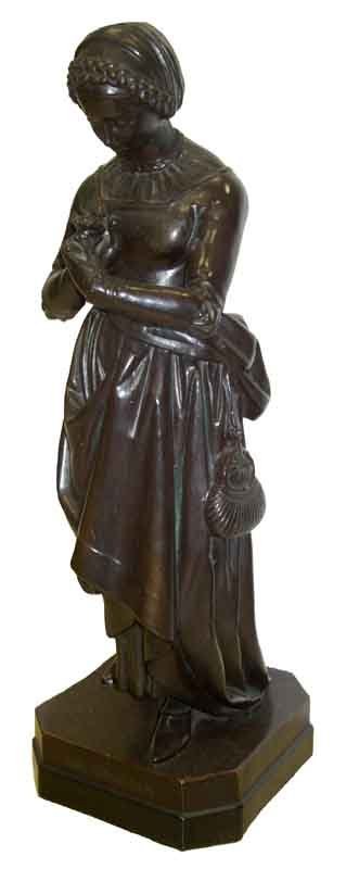 19th C. terracotta statue of lady w/fancy detail