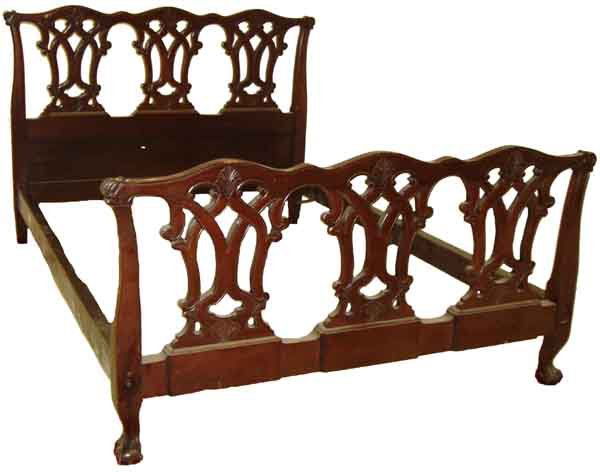 Ca. 1890 full size Chippendale bed: Ca. 1890 full size Chippendale bed - This is a two-day auction we only have one day on ebay live. We also have absentee & phone bidding available, to set that up please call us at (845) 471-5107. If y