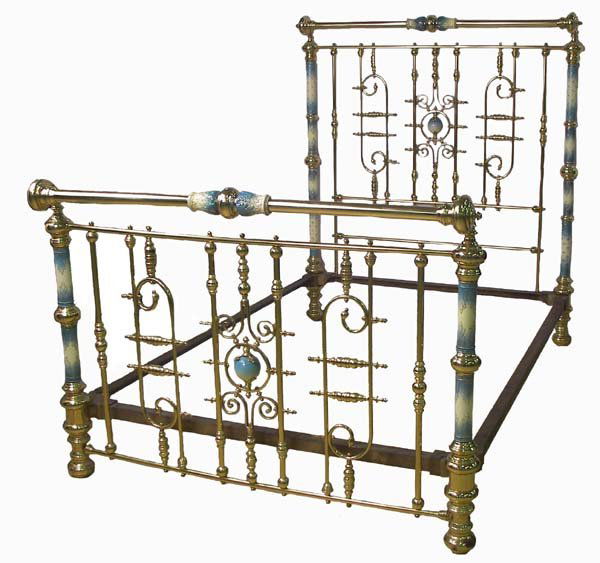 Ca. 1890 full size bronze and porcelain bed: Museum quality American ca. 1890 full size bronze and porcelain bed. The best! - 64''h x 54''w x 78''d - This is a two-day auction we only have one day on ebay live. We also have absentee & phone bidd