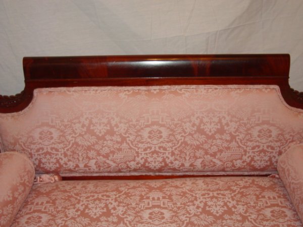 AMERICAN CLASSICAL STYLE 19 C MAHOGANY SETTEE - 3