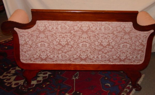 AMERICAN CLASSICAL STYLE 19 C MAHOGANY SETTEE - 4