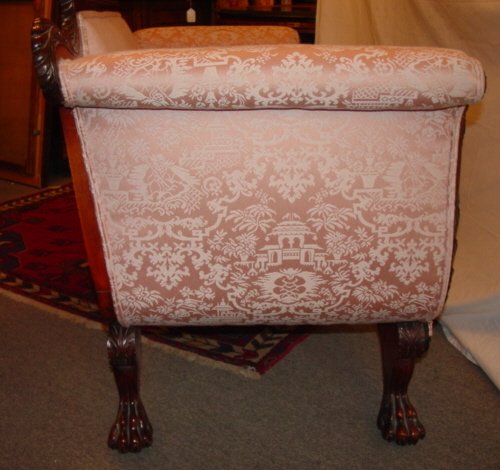 AMERICAN CLASSICAL STYLE 19 C MAHOGANY SETTEE - 5