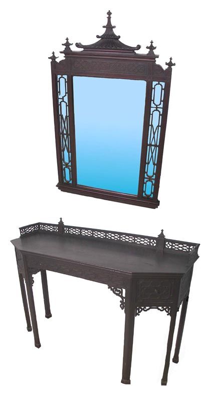 American carved mahogany Chinese Chipp vanity
