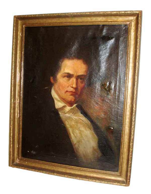 18thC.artist sgd. American oil on canvas portrait