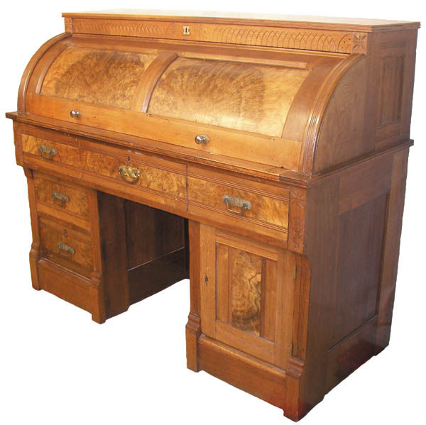 Victorian American kneehole cylinder desk