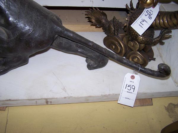 Japanese 2 part figural bronze of mountain lion - 6