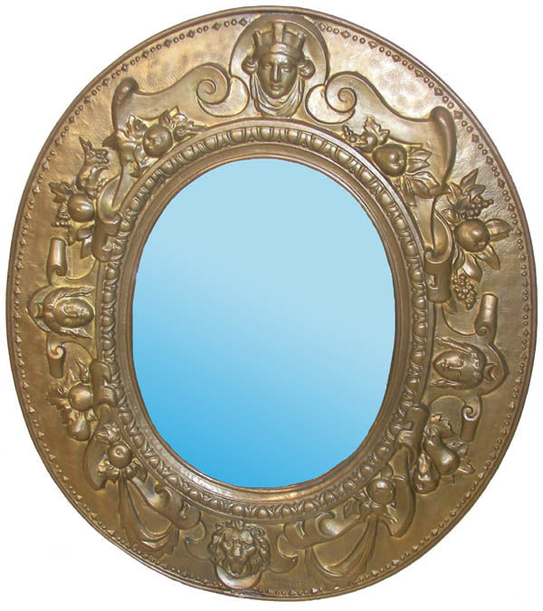 19th Century beveled glass figural mirror