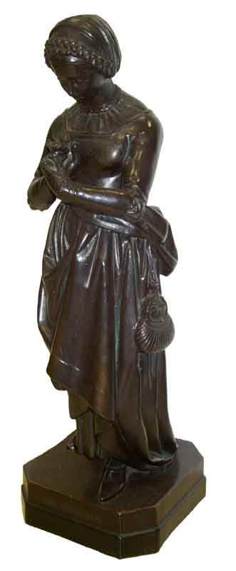 19th C. terracotta statue of lady w/fancy detail