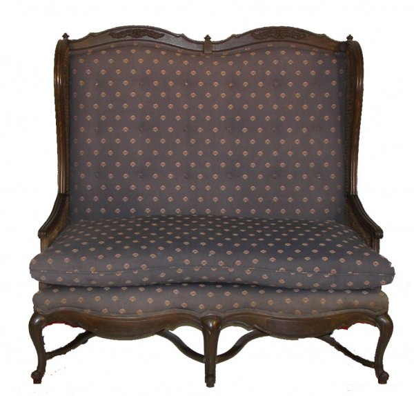 19th C. country Fr. sofa w/Queen Ann legs