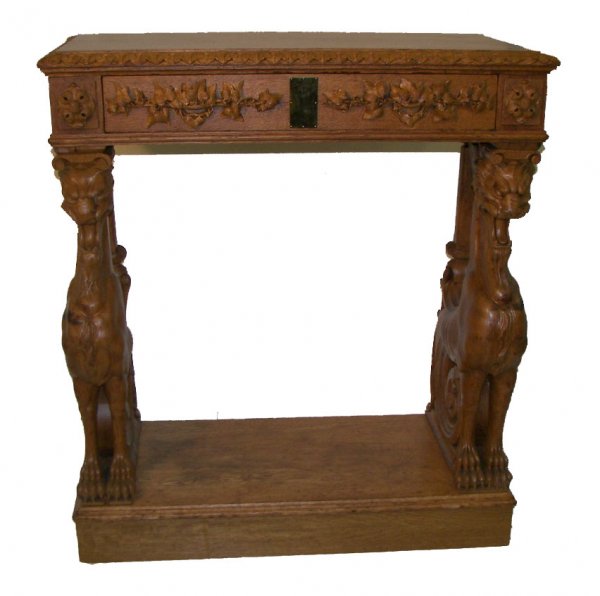 19th C. American quarter sawn oak winged griffin se
