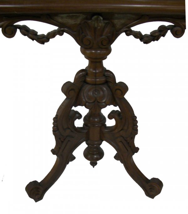 19th C. Brooks Bros. walnut pedestal firescreen - 9