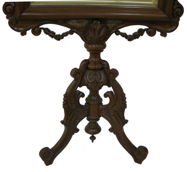 19th C. Brooks Bros. walnut pedestal firescreen - 7