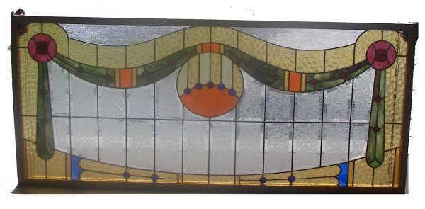 19th C. Art Nouveau style leaded and stained glass
