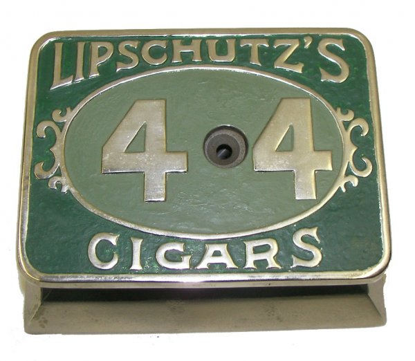 Restored clock work advertising cast iron cigar cut