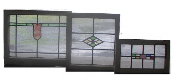 Lot of 75 assorted sizes antique stained glass wind