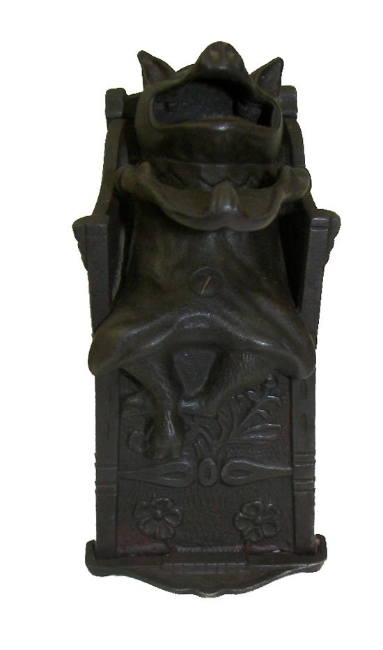 Ca. 1897 cast iron mechanical bank of pig in high c