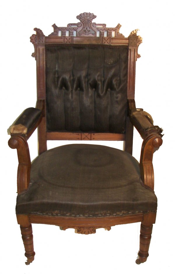 Victorian Eastlake walnut armchair