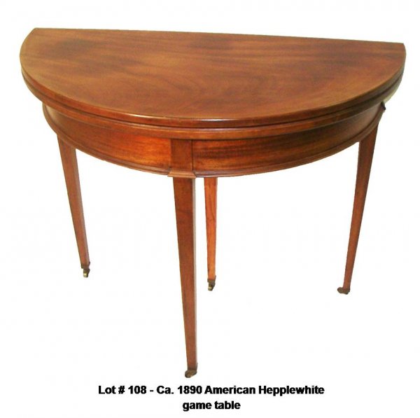 Ca. 1890 American Hepplewhite game table: Ca. 1890 American Hepplewhite game table