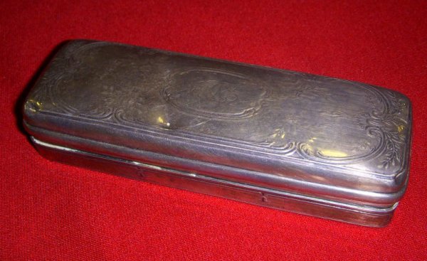 Sgd. Tiffany & Co. sterling case with hinged lid