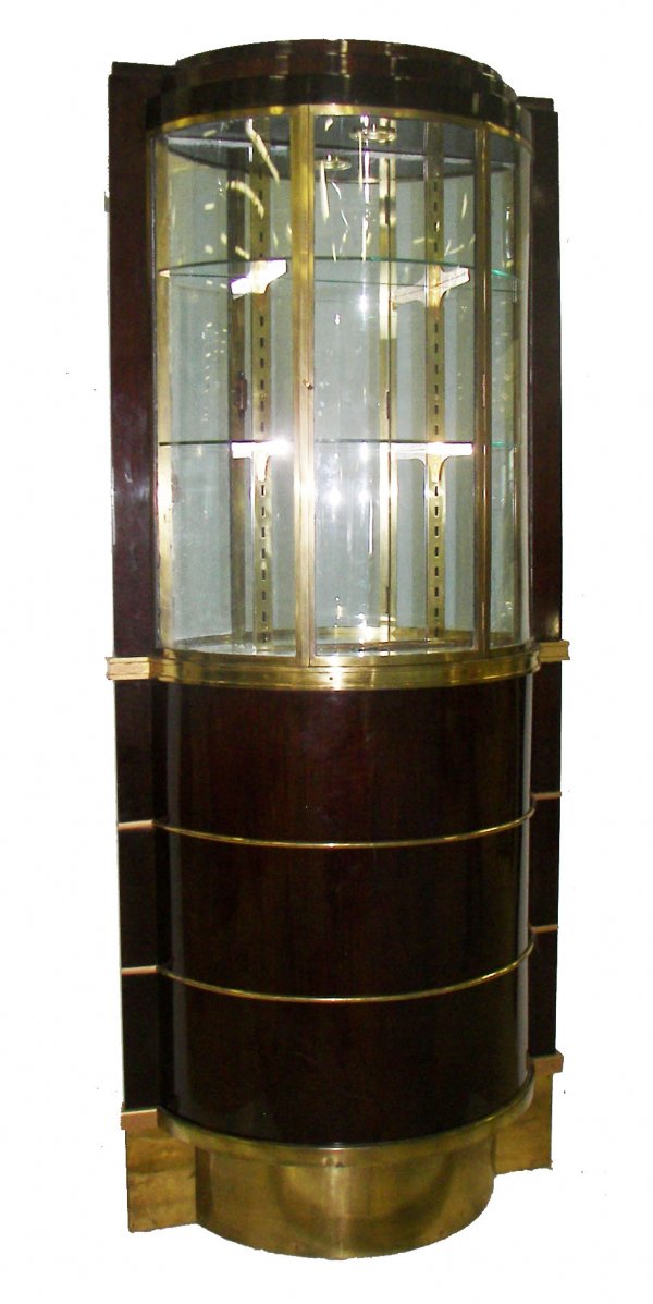 Period Art Deco curio cabinet: Period Art Deco curio cabinet 77"hx35"wx11"d
