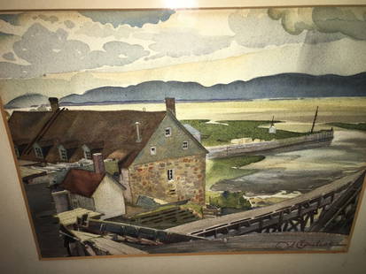 Albert Cloutier (Canadian) 1931 Watercolor KLINKOFF TAG: UPDATED LOT INFORMATION: This lot was originally posted as an Alan Collier work but it is actually a work by well known Canadian artist: Albert Clotier. WE APOLOGIZE FOR THE INCONVIENCE. Original Wate