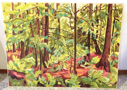 Albert Cloutier -Eastern Hemlock- Sampson Matthew Print: Albert Cloutier - Titled: Eastern Hemlock Wartime Sampson Matthews Silkscreen Size: 30 inches x 40 inches (unframed)