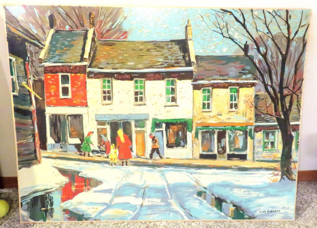 Tom Roberts - Main Street - Wartime Sampson Matthews: Tom Roberts (Canadian Artist) Titled: Main Street Wartime Sampson Matthews Silkscreen Size: 30 inches x 40 inches (unframed)