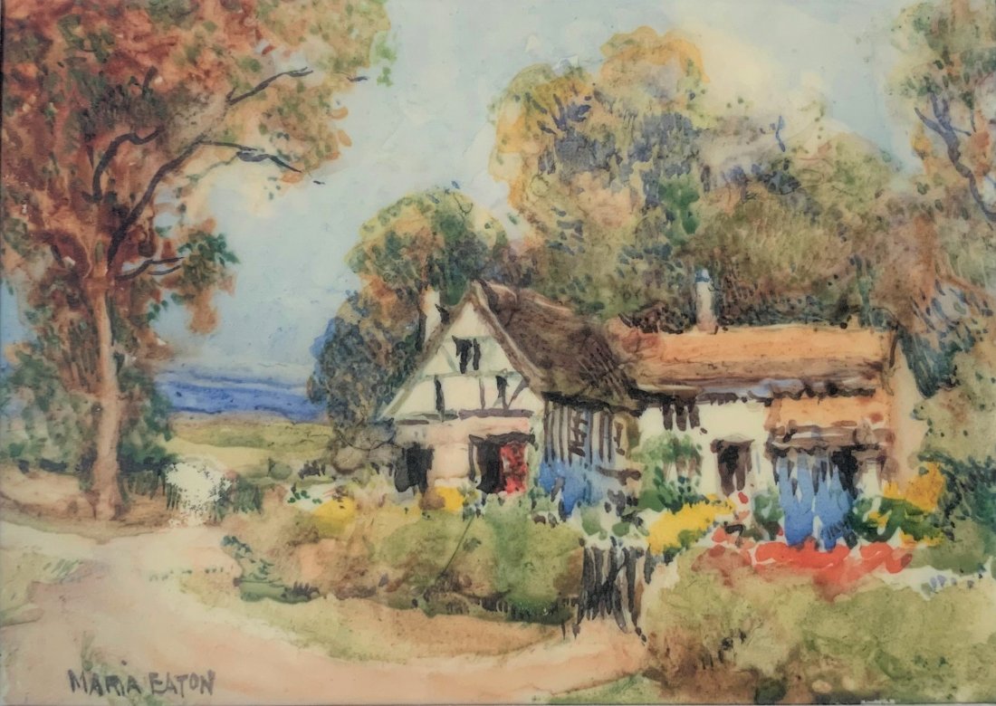 Maria Eaton (1862-1944 England) Cottage (Miniature) (1 of 5)