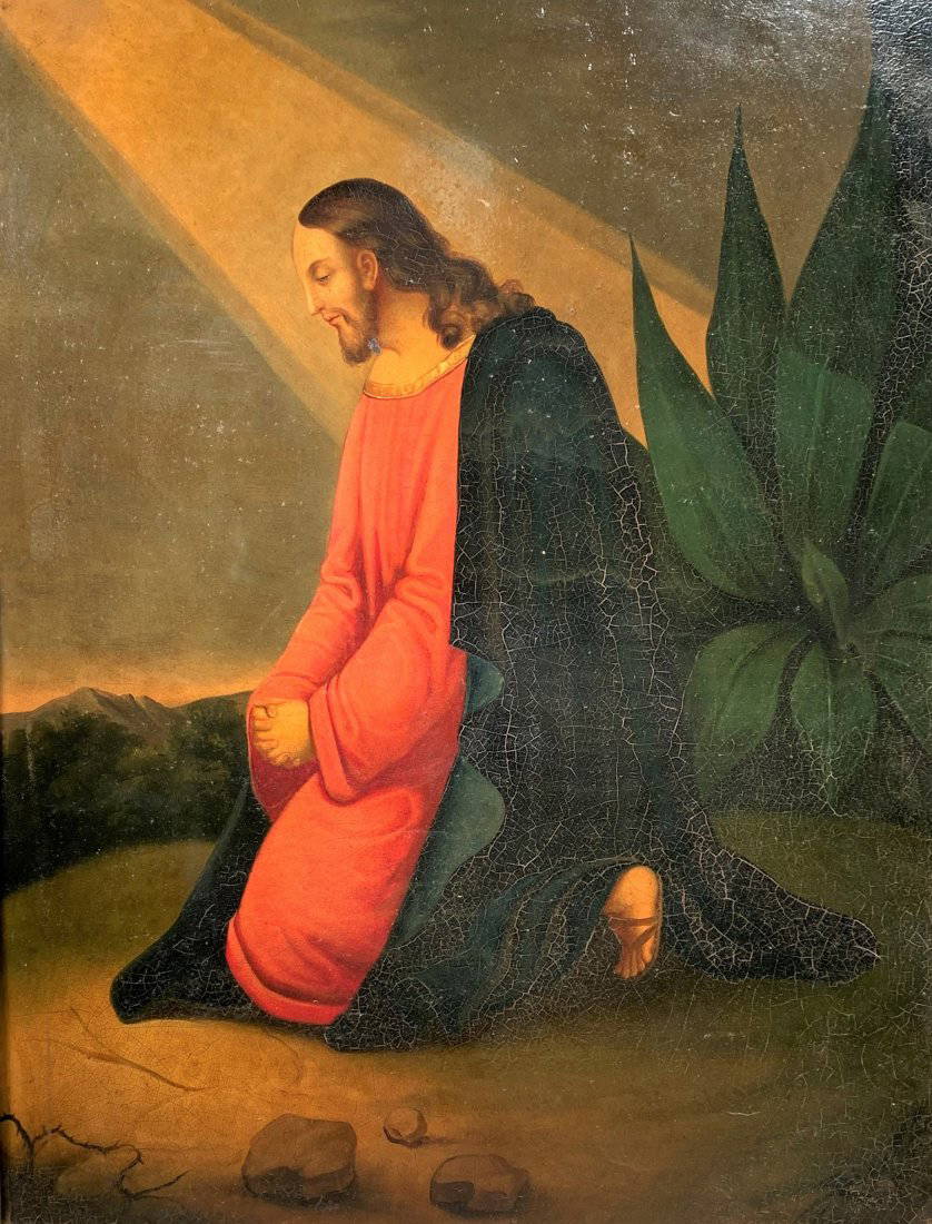 Jesus Praying In The Garden Of Gethsemane, Spanish Colonial School