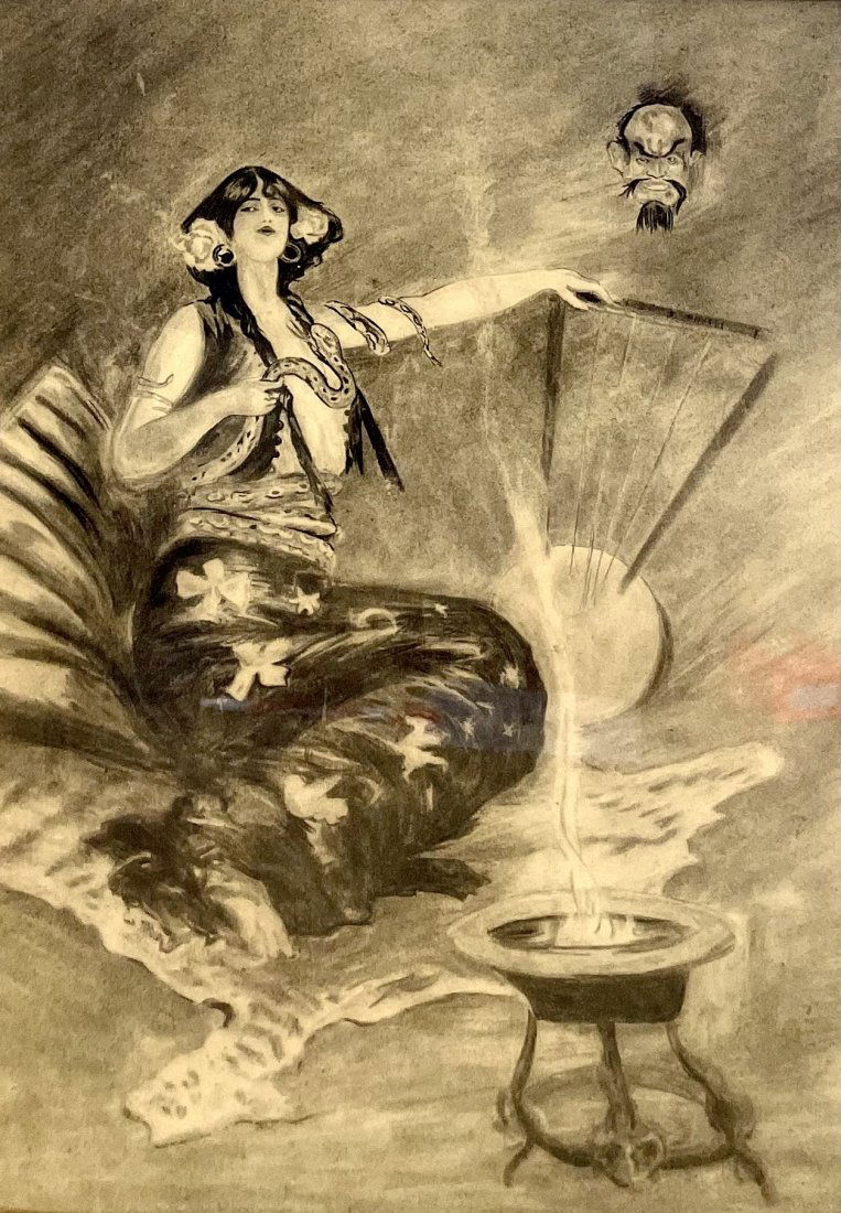 Charcoal Illustration of Salammbo by Unknown Artist (1 of 3)