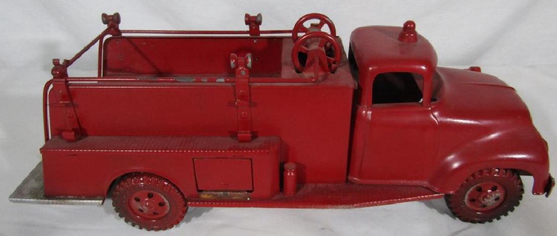 Vintage Pressed Steel Tonka Fire Truck: Vintage Pressed Steel Tonka Fire Truck. Poorly repainted.