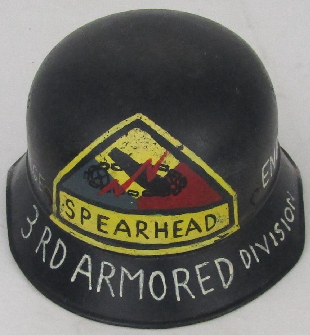 Captured Hand Painted WW2 German Helmet 3rd Armored (1 of 6)