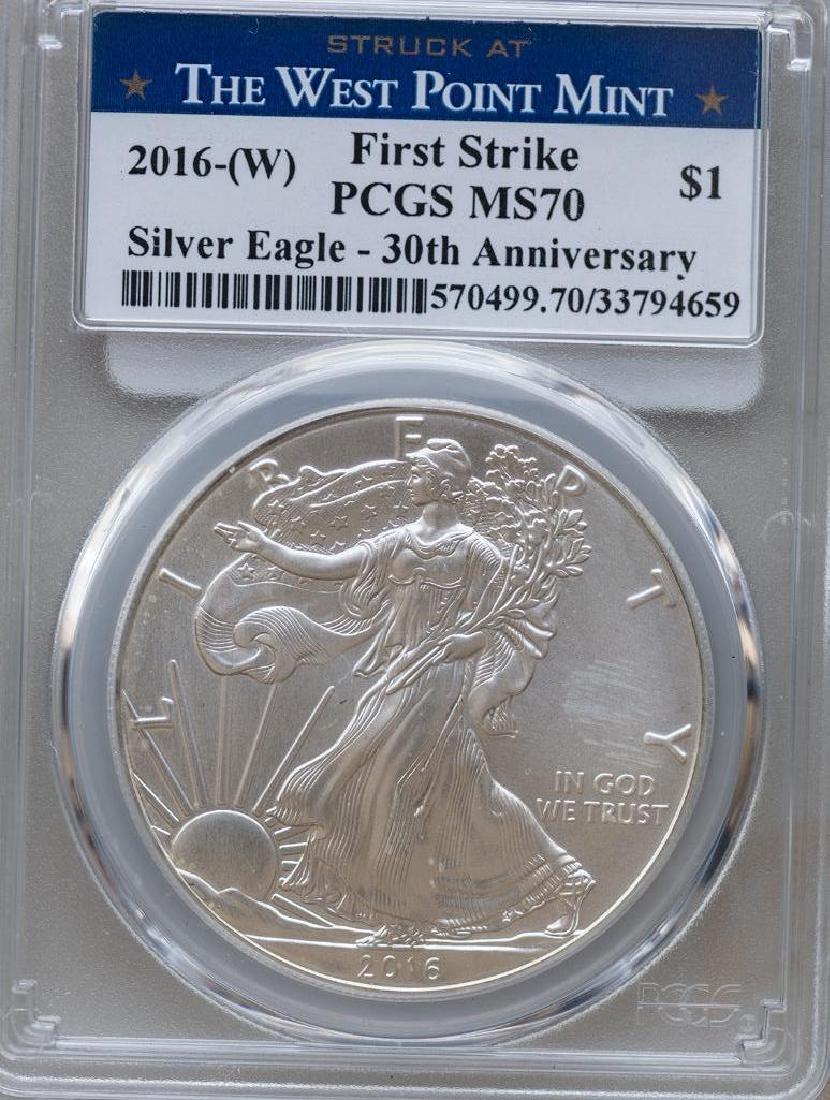 2016 W Silver Eagle 30th Anniversary PCGS MS-70 F.S. (1 of 2)